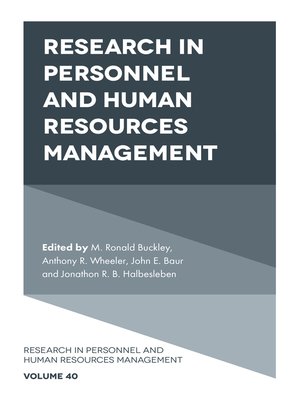 cover image of Research in Personnel and Human Resources Management
